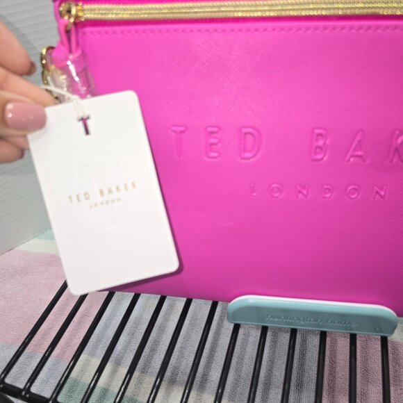 Ted Baker London Saffiano Deboss Wristlet Pouch - Picture 6 of 8